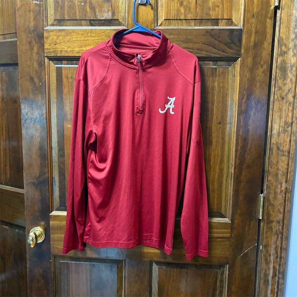 J America Alabama Crimson Tide 1/4 Zip Pullover Jacket Mens M Red NCAA